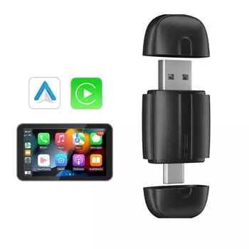 2 в 1 беспроводной CarPlay Android Auto адаптер Smart Mini Box Plug And Play Bluetooth WiFi Auto Connect Carplay автомобильные аксессуары чёрный