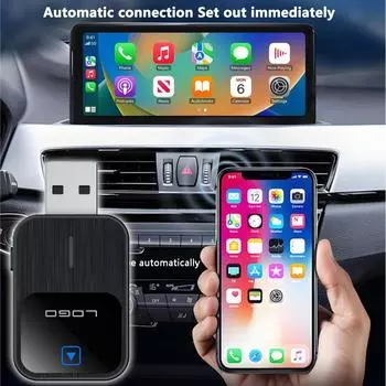 2-в-1 беспроводной CarPlay и беспроводной адаптер Android Auto Smart Mini Box Plug And Play WiFi Fast Connect для Benz Chevrolet Ford Honda чёрный