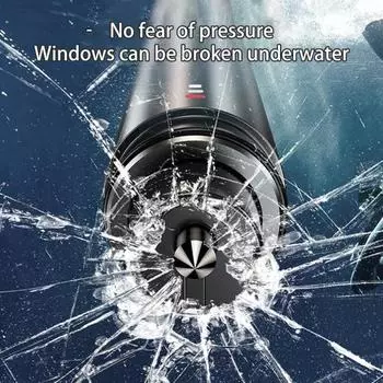 2-в-1 безопасный молоток для разбивания стекла, резак для ремней безопасности, инструмент для побега, легкий портативный аварийно-спасательный автомобильный оконный молоток чёрный