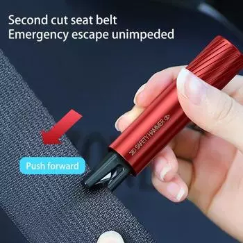 2-в-1 безопасный молоток ремня безопасности стеклобой резак портативный инструмент легкий аварийно-спасательный чёрный