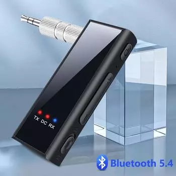 2 в 1 Bluetooth 5.4 аудио приемник передатчик 3,5 мм AUX стерео музыкальный беспроводной адаптер для ПК ТВ наушников