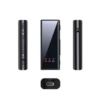 2 в 1 Bluetooth 5.4 приемник передатчик Type C зарядка автомобильный гарнитура беспроводной TF Aux 3.5 мм встроенный микрофон Bluetooth автомобильный комплект чёрный