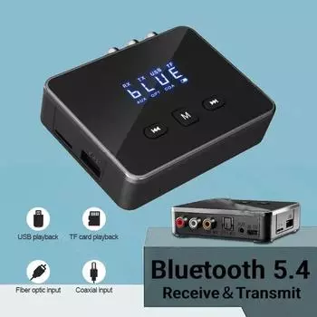 2 в 1 Bluetooth 5.4 приемник передатчик AUX 3,5 мм разъем RCA оптический коаксиальный звонок громкой связи беспроводной аудиоадаптер для ТВ автомобильный динамик
