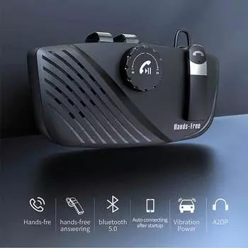 2 в 1 Bluetooth-совместимый 5.0 Handsfree аудио автомобильный комплект беспроводной динамик телефон MP3 музыкальный плеер крепление на солнцезащитный козырек