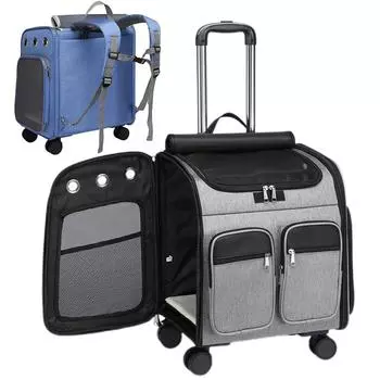 2 в 1 большой рюкзак для домашних животных коляска для кошек переноска для домашних животных с колесами портативная складная сумка для домашних животных на завязках дорожная сумка для кошек и собак