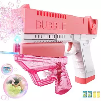 2-в-1 Bubble Water Guns Machine, электрическая Bubble Machine с водяным пистолетом и подсветкой для детей, вечерние, летние пузырчатые игрушки на открытом воздухе