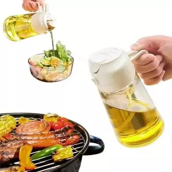 2 в 1 Бутылка-спрей для масла Кухня Оливки Фритюрница Воздушный распылитель Масляный распылитель Диспенсер Полировщик Кухня 500 мл Распылитель Выпечка Кемпинг