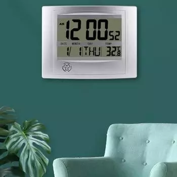 2 в 1 бытовой мини-электрический большой ЖК-экран часы термометр измерительный инструмент