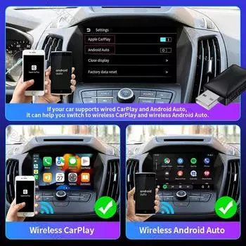 2 в 1 Carplay Ai Box Android Auto беспроводной адаптер Smart Ai Box автомобильный OEM проводной беспроводной USB-ключ для Toyota Mazda Nissan Kia