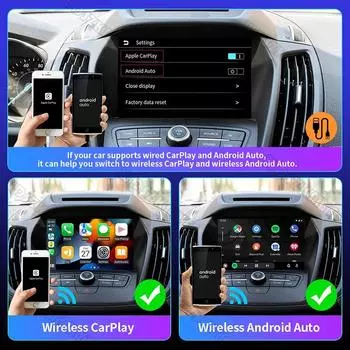 2 в 1 Carplay&Auto Box Проводной и беспроводной Android Auto для проводных автомобилей Android Auto Smart Ai Box WiFi Spotify Auto Connect Map
