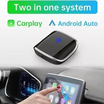 2 в 1 Carplay и Android Auto беспроводной адаптер Mini AI Box проводной для беспроводного Carplay Plug and Play для VW Toyota Honda ford чёрный