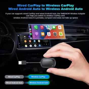 2 в 1 CarPlay и Android Auto Mini Ai Box беспроводной адаптер Carplay проводное подключение к беспроводному Bluetooth WiFi подключение Plug and Play