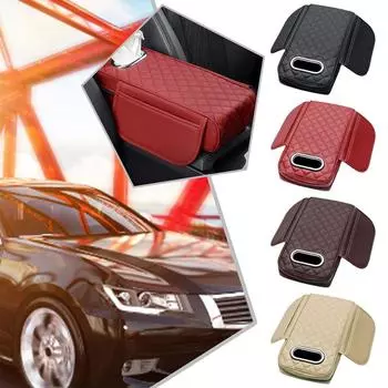 2-в-1 центральная консоль автомобиля из искусственной кожи, многофункциональный хлопковый ящик для хранения, сумка, тканевая накладка, подлокотник, внутренняя память, защита автомобиля Z5K2 чёрный