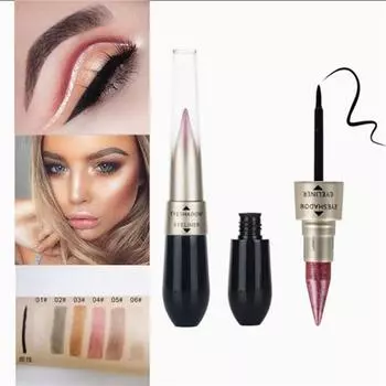 2 в 1 черная жидкая подводка для глаз, карандаш для подводки глаз, карандаш для век, тени для век, стойкий водостойкий макияж серый