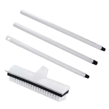 2 в 1 Чистящая плитка Крытый пол Ковер Щетка для чистки пола Резиновая ручка из нержавеющей стали Скруббер с жесткой щетиной Щетка для ковров с длинной ручкой