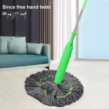 2 в 1 дегидратированная швабра для мытья полов самоотжимающаяся швабра из микрофибры для сухой влажной уборки двойного назначения для бытовых нужд с функцией отжима без помощи рук зелёный