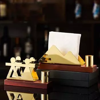 2 в 1 держатель для салфеток из нержавеющей стали, трубка для зубочисток, позолоченное хранилище для салфеток, полка для салфеток из орехового металла, стойка для демонстрации столовых приборов