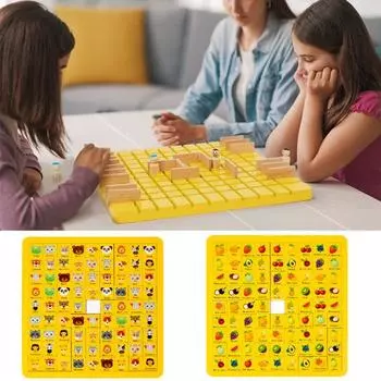 2-в-1 детская шахматная настольная игра для 2-4 игроков, логическое мышление, тренировка, настольная деревянная головоломка с животными и фруктами, шахматная стратегическая игра, обучающая игрушка