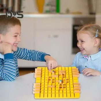 2-в-1 детская шахматная настольная игра для 2-4 игроков, логическое мышление, настольная деревянная головоломка с животными и фруктами, шахматная стратегическая игра, развивающая игрушка для малышей и мальчиков A