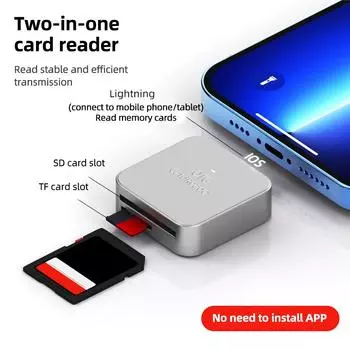 2-в-1 для SD TF Card Reader Data Converter Мобильный телефон Внешний Card Reader для iPhone Micro Type-C Phone Tablet