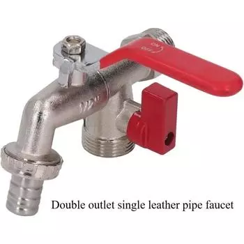 2-в-1 двойной кран для сада, антифриз, двойной выход, латунный синий кран, инструмент для подключения садового шланга double outlet faucet