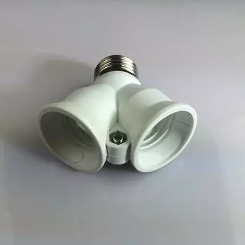 2 в 1 двойной патрон E27 конвертер для лампочек светодиодный цоколь винтовой патрон лампы E27 на 2-E27 адаптер-разветвитель