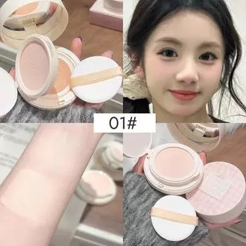 2 в 1 двухслойная пудра-кушон Clear Natural Lasting Brightening Gege Bear Makeup Concealer Loose Powder Cushion Cream 01#