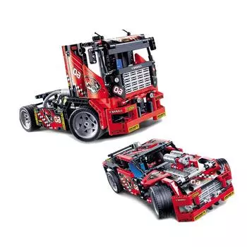 2 в 1 гоночный грузовик автомобиль крепление трансформируемая модель строительные блоки наборы образовательный подарок для ребенка