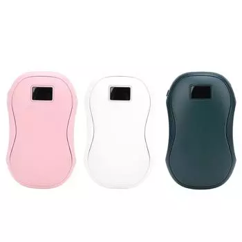 2 в 1 грелка для рук с цифровым дисплеем, 3 температурными режимами, USB-аккумуляторная грелка для рук, внешний аккумулятор для использования на открытом воздухе White