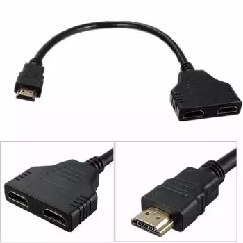2 в 1 HDMI кабельный разветвитель HD 1080P HDMI 2,0 HDMI-совместимый адаптер 2 порта для ПК ТВ Xbox PS3 PS4 проектор монитор сплиттер чёрный