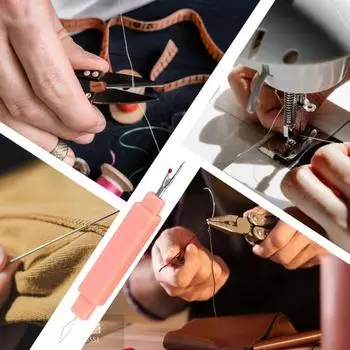 2 в 1 игольчатый нитевдеватель для удаления швов, устройство для пирсинга иглы с двойной головкой, удобное в использовании многофункциональное швейное изделие, подарок для мамы, жены, рукоделие 5pcs
