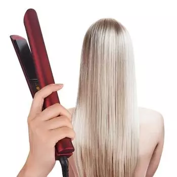 2 в 1 Инструменты для укладки волос Щипцы для завивки волос Выпрямитель для волос Цилиндрический утюжок для волос Профессиональные щипцы для завивки волос Волнистые стили EU Plug красный
