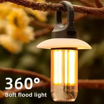 2-в-1 кемпинговый фонарь с режимами крючка, регулируемый, портативный, перезаряжаемый, Type-C, супер яркий 4