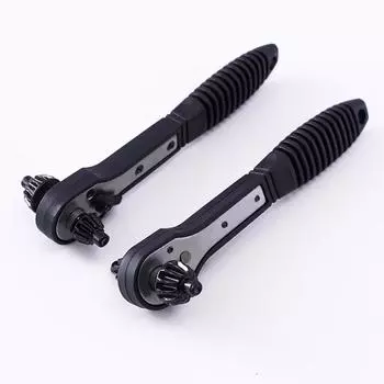 2-в-1 Ключ-ключ для сверлильного патрона, черный, быстросъемный гаечный ключ с храповым механизмом, двухсторонний ключ-патрон 2-in-1 drill chuck key wrench