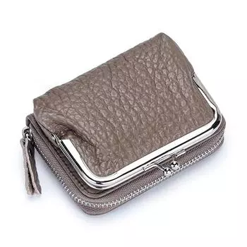 2 в 1 кошелек для монет из натуральной кожи, модные мини-кошельки с застежкой для женщин, отличный держатель для карт из воловьей кожи, креативные женские короткие кошельки чёрный