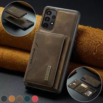 2 в 1 кожаный деловой кошелек сумка чехол для Samsung Galaxy A13 4g A 13 5g A33 A23 A53 A73 A52s A52 чехол для телефона с отделением для карт for Galaxy A53 5G красный