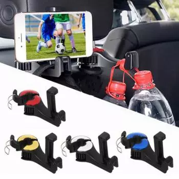 2 в 1 крючки для автомобильных сидений для кошельков и сумок с держателем для телефона Выдвижной автомобильный держатель для телефона A разноцветный