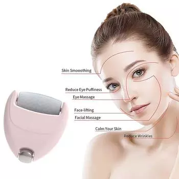 2-в-1 Ледяной валик в форме сердца для массажа глаз и лица розовый