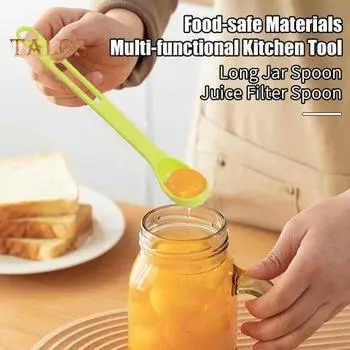2-в-1 ложка с прорезями, вилка, которую можно мыть в посудомоечной машине, дуршлаг с длинной ручкой и вилкой, легко чистится, набор протекающих ложек для кухни, банки с оливками, маринованные огурцы зелёный