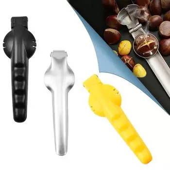 2 в 1 Машина для резки каштанов Нож для резки каштанов Открывалка Зажим для орехоколки Кухонные аксессуары из нержавеющей стали Гаджеты серебряный