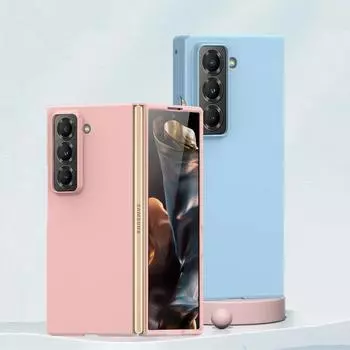 2 в 1 матовый однотонный пластиковый чехол для телефона Samsung Galaxy Z Fold SE Special 6 W25 ZFoldSE Fold6 с рамкой, защищающей от отпечатков пальцев For Galaxy W25 чёрный