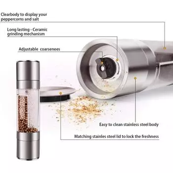 2 в 1 мельница для соли и перца ручная из нержавеющей стали мельница для соли и перца мельница для трав и специй шейкеры бутылки кухонные принадлежности
