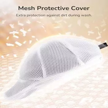 2 в 1 мешок для стирки головных уборов стиральная машина Защитная сумка для стирки одежды с защитой от деформации сумка Cl N7J6 White-1pcs
