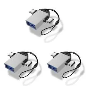 2 в 1 Micro USB-папа на USB3.0-мама Кабель-конвертер OTG-адаптер (Серебряный)