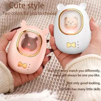 2 в 1 Мини-грелки для рук Зимняя электрическая грелка для рук USB-перезаряжаемый карманный обогреватель для рук Портативный мобильный внешний аккумулятор для использования на открытом воздухе белый