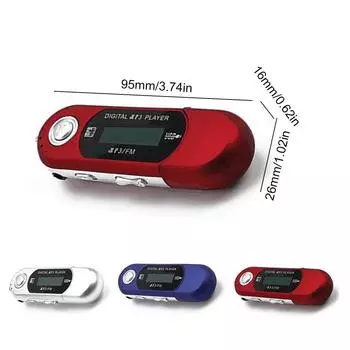 2 в 1 мини MP3-плеер с поддержкой 32G TF-карты USB 2.0, небольшой флэш-накопитель, легкий ЖК-музыкальный плеер с 3,5-мм аудиоразъемом для синего цвета синий
