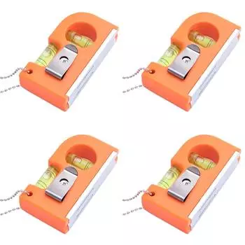 2 в 1 Мини-уровень 2 пузырьковый спиртовой уровень металлический цепной крючок (оранжевый)