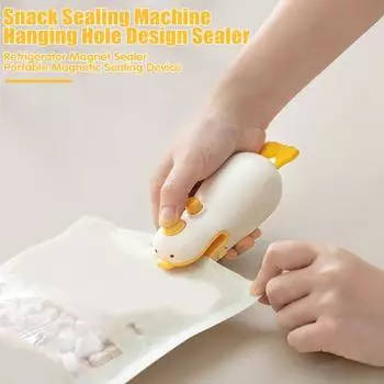 2 в 1 Мини-запайщик пакетов с резаком Перезаряжаемая портативная машина для запечатывания закусок