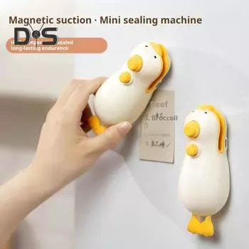 2 в 1 Мини-запайщик пакетов с резаком Перезаряжаемая машина для запечатывания закусок Портативный термозапайщик для пластиковых пакетов Компактный запайщик для хранения продуктов жёлтый