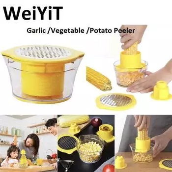 2 в 1 Многофункциональный очиститель для кукурузы, овощечистка, резак для чеснока, молотилка, очиститель для кукурузы, инструменты для фруктов и овощей, кухонные аксессуары, устройство для удаления початков